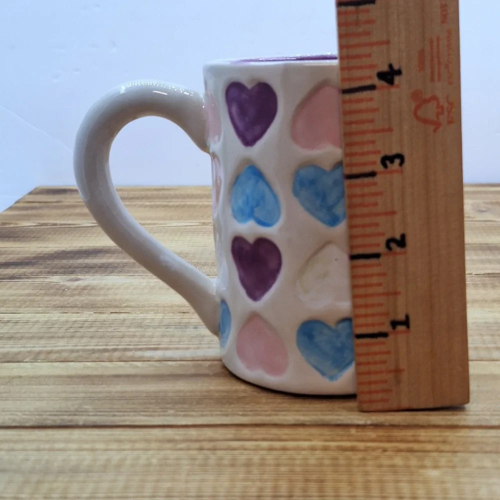 Rainbow Watercolor Candy‎ Heart Mug Planter Pen Holder Mis-Glaze Reuse